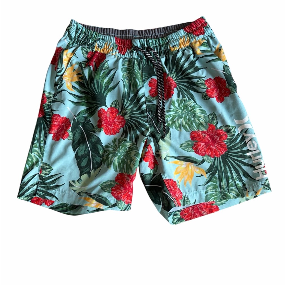 Hurley Men's Floral Board Shorts - Red, Green, Yellow